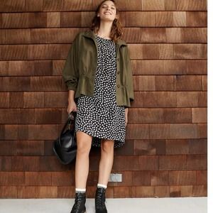 madewell Shirred Easy Dress in Woodcut Flowers size small